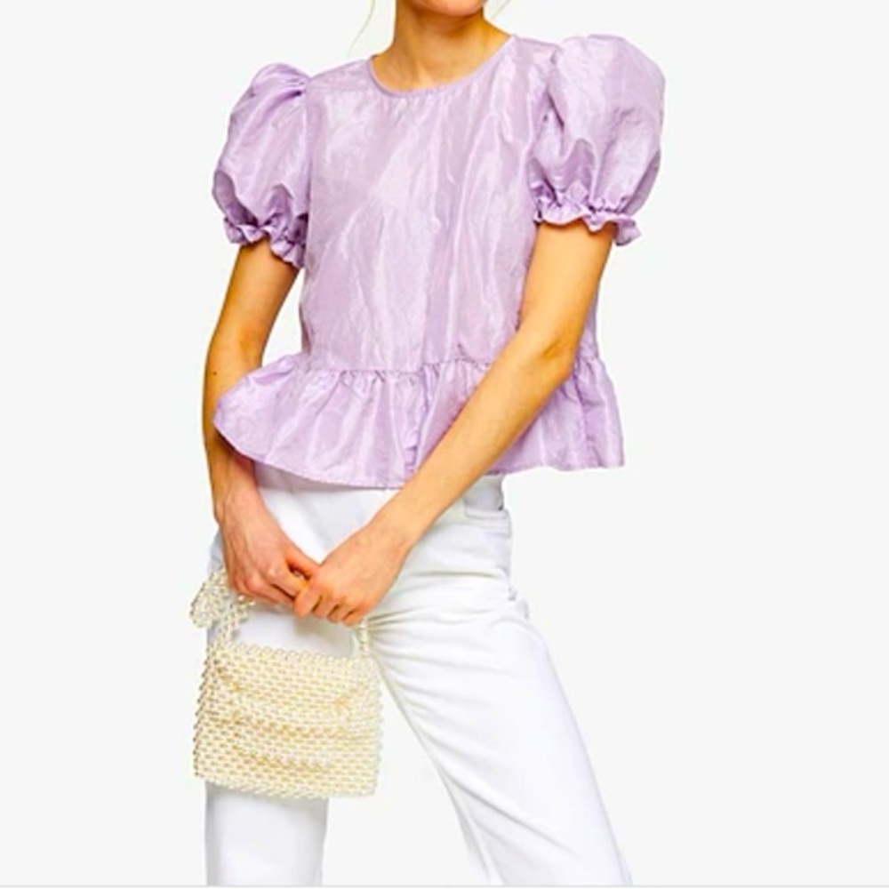 NWT Topshop, Puffy Sleeve Lavender Top